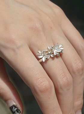 繁花开口戒指 高级感小众设计新中式设计高级感繁花