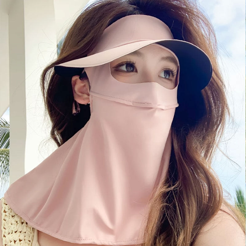 全脸防晒面罩帽子一体护颈2026新款冰丝防紫外线口罩遮脖子脸基尼