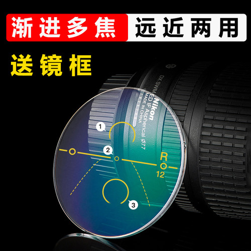 内渐进多焦点镜片智能变焦防蓝光