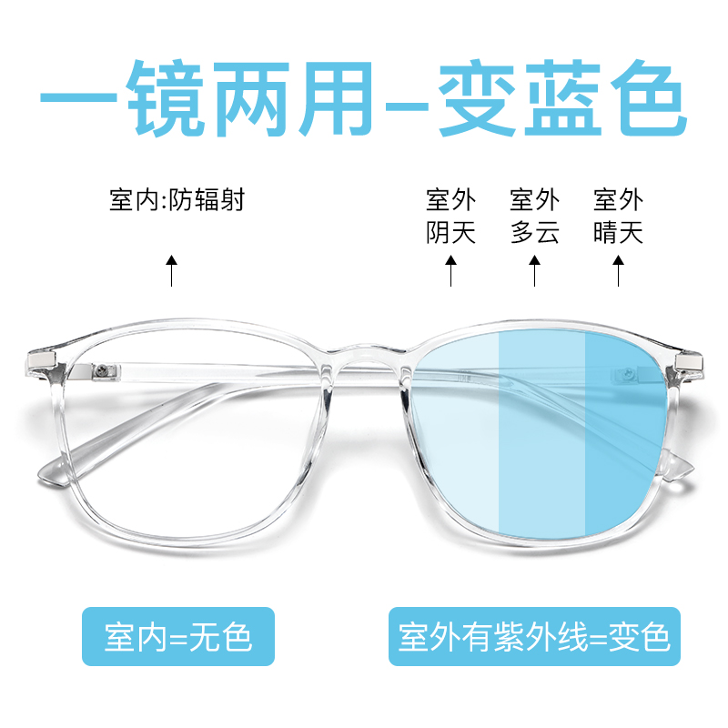 自动感光变色近视眼镜