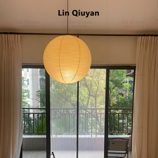 日式55A野口勇吊灯akari中古圆形侘寂风北欧客厅卧室书房餐厅主灯