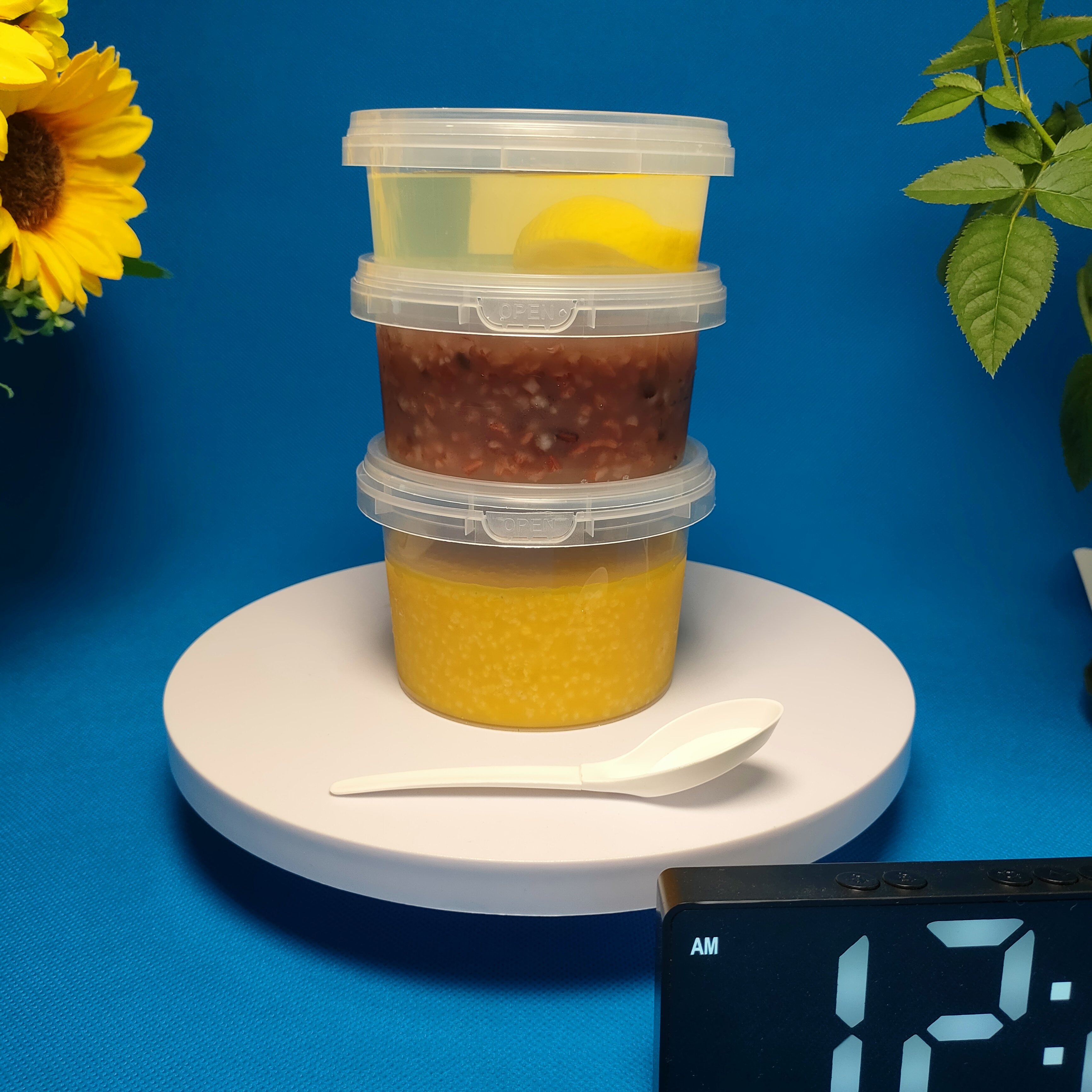 粥桶圆形塑料防漏耐高温可微波