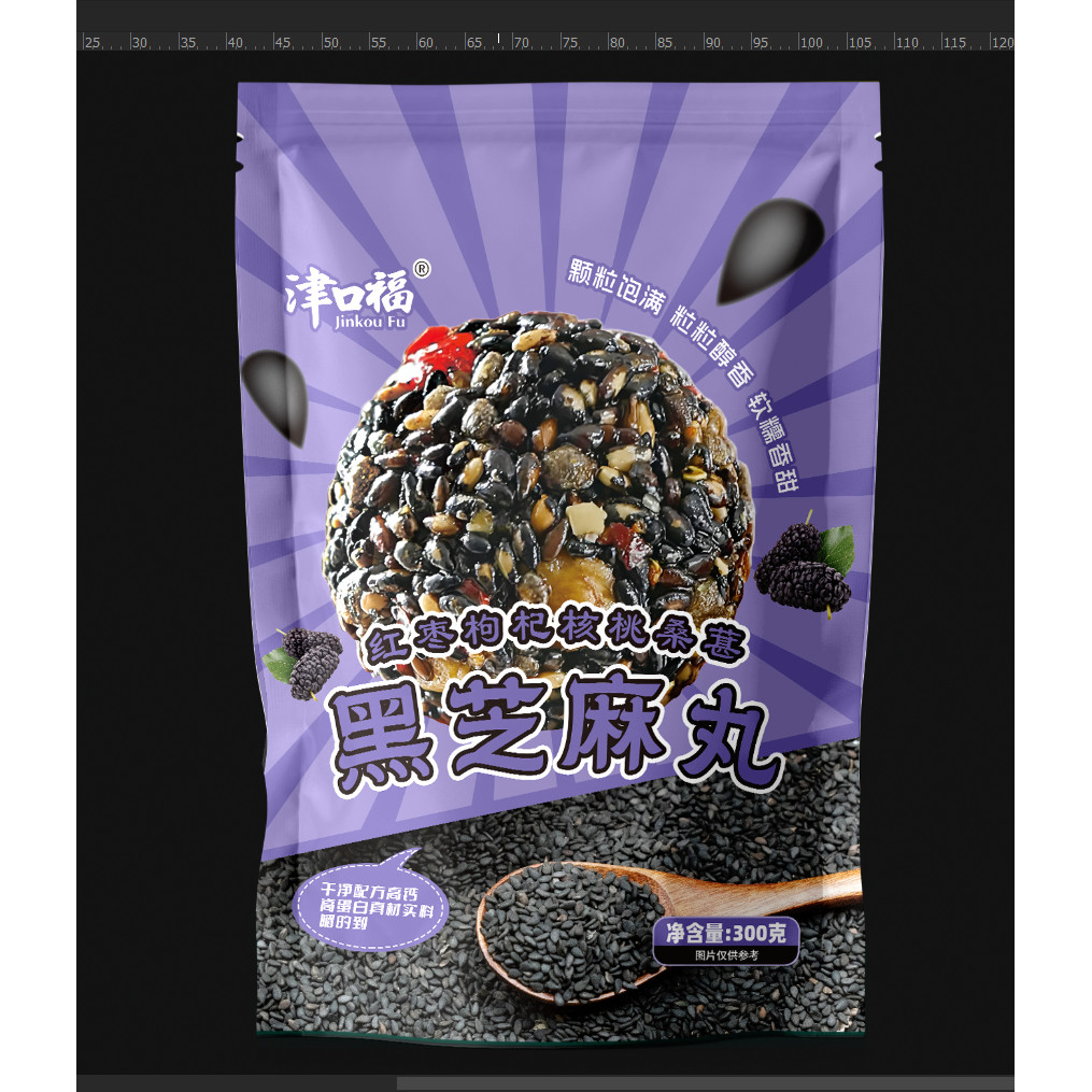 津口福黑芝麻丸蜂蜜味红枣枸杞核桃丸多味丸五珍芝麻丸