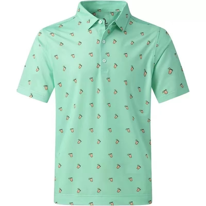 热销高尔夫弹力速干球服透气定制