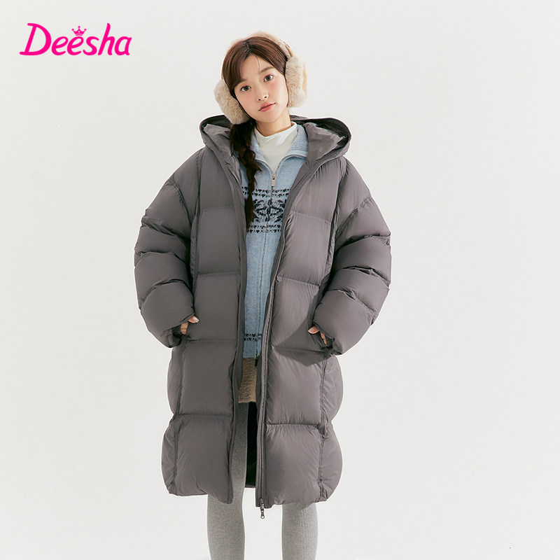 笛莎童装女童羽绒服冬装新款青少年大童学生儿童厚洋气中长款外套