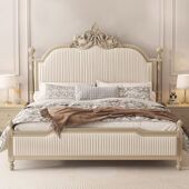 全实木雕花床主卧1.8米1.5米双人轻奢公主婚床 法式 1226人收藏