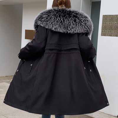 过膝长款通用派克服外壳送拉链