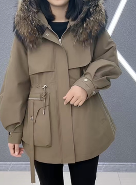 短款宽松派克服外壳 2023新款替换外皮小个子韩版皮草外套女秋冬