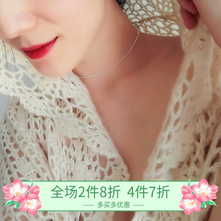 素项链choker仙女项圈简约短款 施华洛水晶元 小众锁骨链女网红颈链