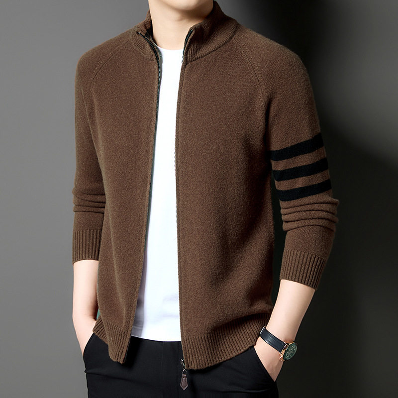 恒源祥秋冬新款全羊毛毛衣男士加厚保暖半高领纯色休闲拉链开衫百,男装,羊绒开衫,淘宝优惠券,粉丝福利购,淘宝优惠卷