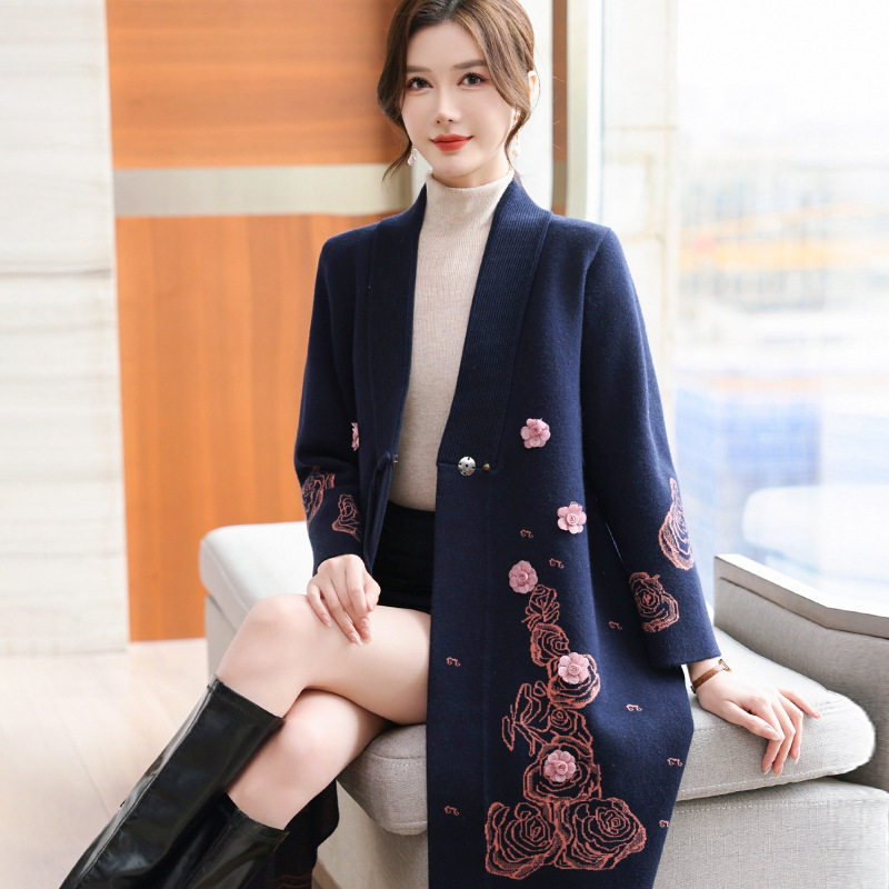 恒源祥中老年妈妈秋冬装气质洋气外套开衫大码中长款毛呢宽松女大,女装/女士精品,中老年女装,淘宝优惠券,粉丝福利购,淘宝优惠卷