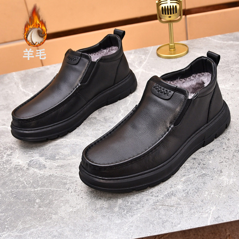 康奈官方正品棉鞋冬季男靴子保暖羊毛加厚皮毛一体真皮中帮短靴防