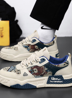 康奈官方正品男鞋冬季透气百搭休闲设计感小众板鞋青少年运动厚底