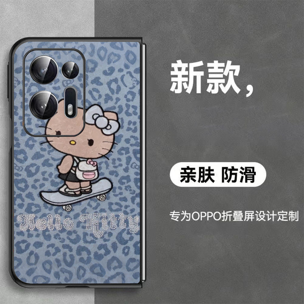 适用OPPO Find N2手机壳卡通findn3情侣男女背包滑板HelloKitty可爱分体左右折叠OPPO创意高级感潮