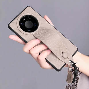 适用华为mate70pro手机壳新款50E真皮流苏支架软壳40RS保时捷设计Mate60pro+防摔创意纯色全包女高级感保护壳