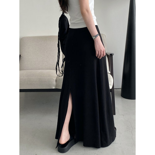 拖地裙后开叉显瘦半身裙长裙夏