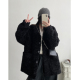 宽松仿羊羔毛短款 黑色皮草外套女秋冬季 大衣女皮毛一体 清仓价