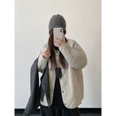 新款 sun柚 冬季 简约日常休闲保暖宽松棉内胆轻薄菱格棉服外套女