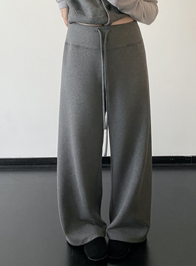 sun柚 'lu感空气裤'加密绒弹力窄版显瘦显腿长垂感休闲直筒裤长裤