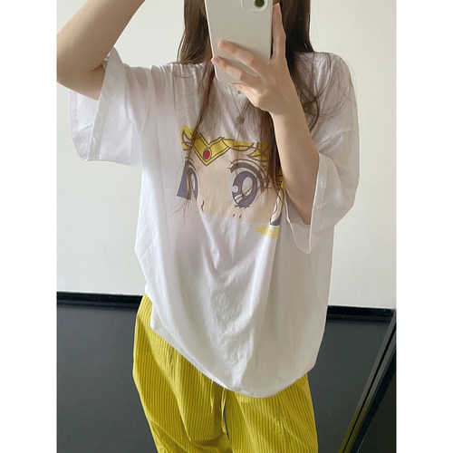 宽松圆领短袖oversize轻薄T恤女