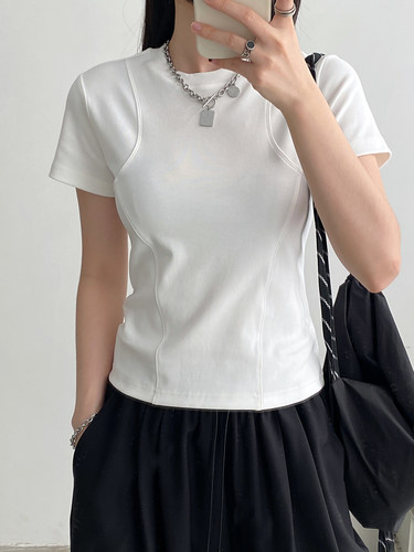 短袖t恤女夏季新款圆领修身上衣
