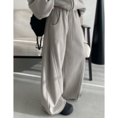 女秋冬阔腿裤 sun柚 宽松运动休闲裤 子 加绒加厚卫裤 上衣 裤