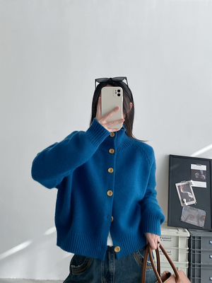 氛围感春秋多巴胺宽松毛衣开衫女