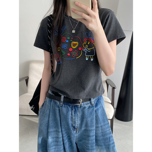 印花短袖T恤衫女百搭宽松体恤