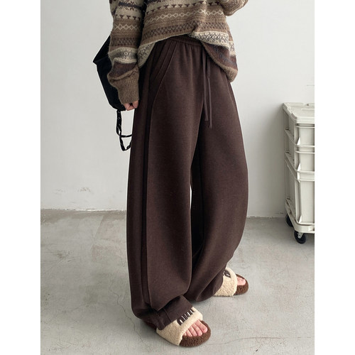 新款宽松休闲裤加厚长裤裤子女