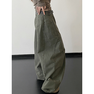 雾岛复古重工水洗时髦且随意冬季 裤 美式 做旧工装 复古弯刀裤 sun柚