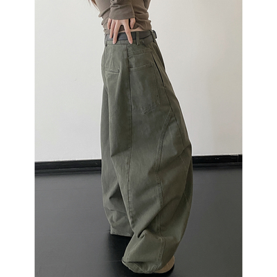 复古水洗时髦且随意做旧工装裤