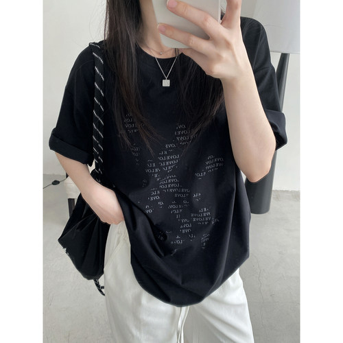 印花短袖T恤女春夏宽松内搭上衣