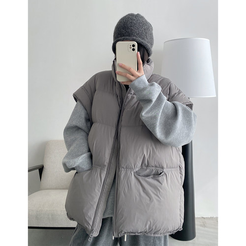 秋冬休闲百搭宽松保暖羽绒马甲