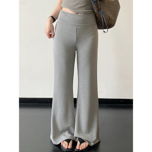 长裤 sun柚 休闲裤 折叠翻边腰舒适感拉满显瘦微喇裤 女 升级2.0yoga