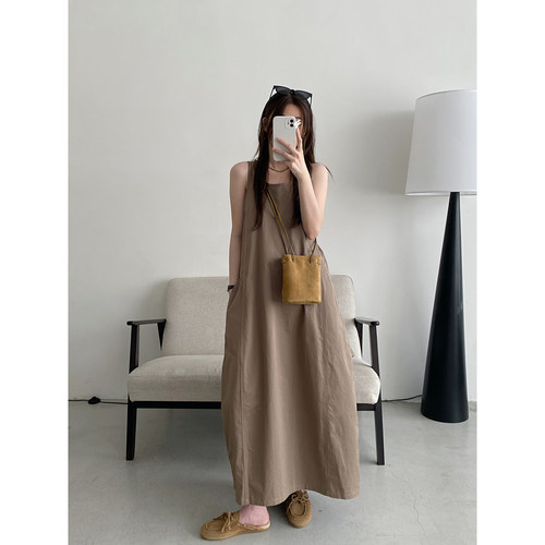宽松背心连衣裙休闲无袖长裙裙子