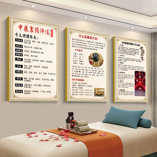 裹药熏蒸海报生病的步骤宣传画频谱舱图片排寒湿挂画盐蒸汗蒸广告