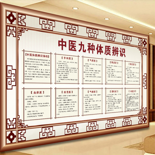 中医九种体质辨别广告画中医养生大挂图装饰画美容院养生宣传海报