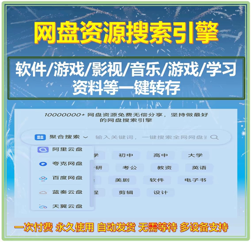 网盘资源搜索引擎一键转存百度云盘阿里云盘夸克云盘等资源