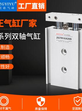 小型气动TR双轴双杆气缸6/10/16/20/25/32-10X20*30/50/100-75/60