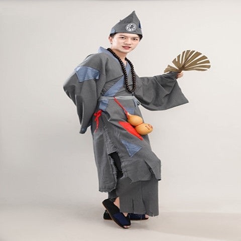 古装汉服济公服装男全套叫花子乞丐要饭破衣红外补光杯侧高音哨子