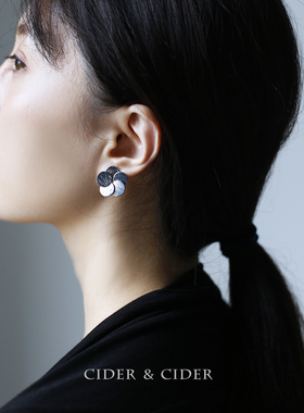 Cider 银色拉丝五瓣花耳环高级感花朵夏季耳环百搭气质2019