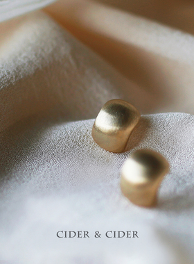 Cider 欧美简约冷淡风拉丝镀金耳钉设计感小众法式耳环金（银色）