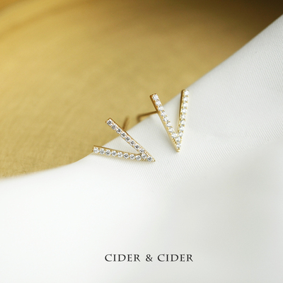 纯银锆石新年韩国耳环