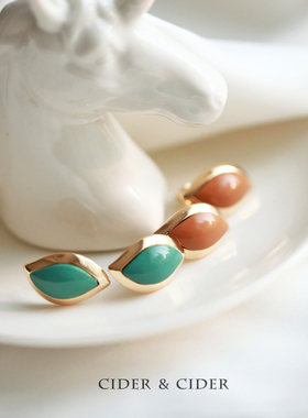 Cider 莫兰迪色系马眼耳钉高级感耳环法式优雅耳饰