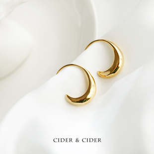 Cider 潮高级感耳环大弯钩法式 网红复古耳环女个性 小众 2019新款