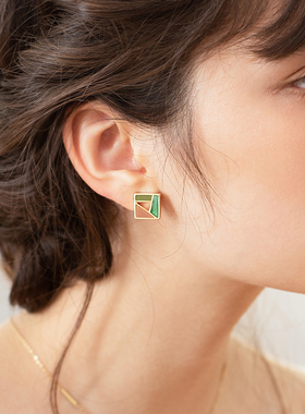 Cider 几何彩色马卡龙耳钉高级感耳环小众优雅耳饰2020新款潮