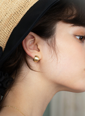 Cider 耳钉简约冷淡风精致拉丝高级感轻奢耳环耳夹2020年新款法式