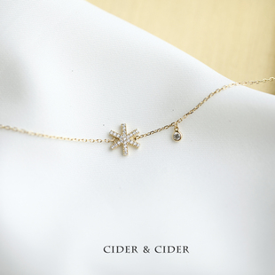六芒星手链女925纯银锆石手链ins小众设计守护饰品 Cider