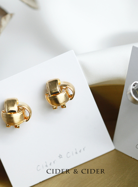 Cider 复古三角编织感耳环法式网红小众优雅耳钉双色2019新款潮