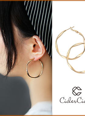 Cider 莫比乌斯耳环夏天清新百搭耳钉2019新款潮网红洋气